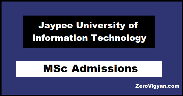 JUIT MSc Admission