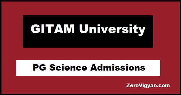 GITAM University PG Science Admissions 