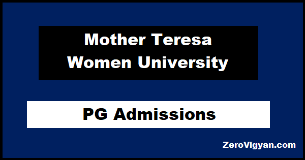 Mother Teresa Women University PG Admissions