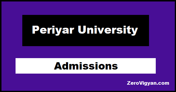 Periyar University Admissions