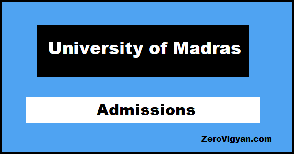 University of Madras Admission