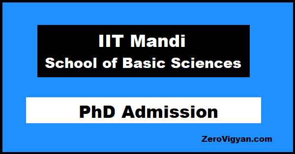 IIT Mandi School of Basic Sciences PhD Admission