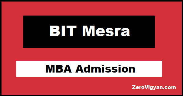 BIT Mesra MBA Admission