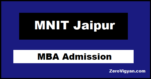 MNIT Jaipur MBA Admission