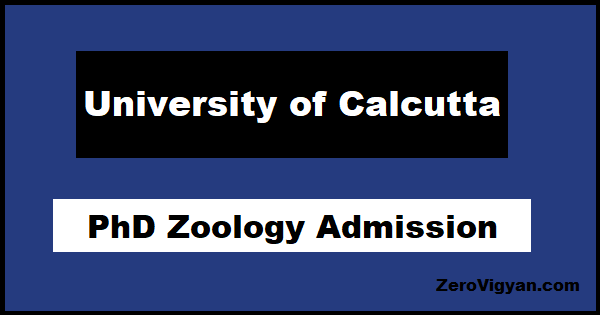 University of Calcutta PhD Zoology Admission