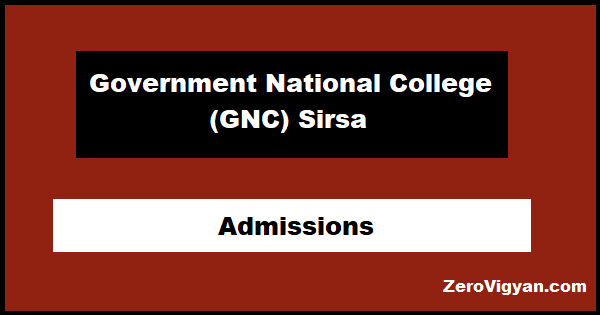 GNC Sirsa Admission