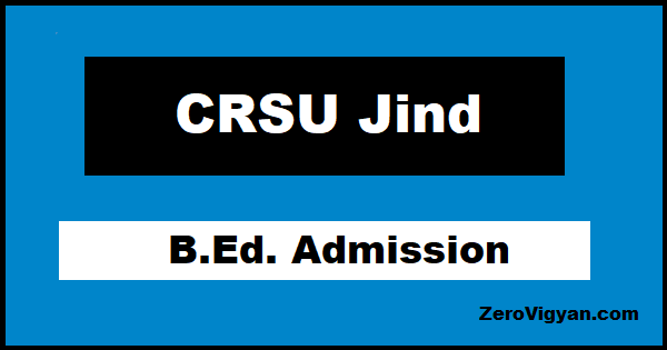 CRSU Jind B.Ed Admission