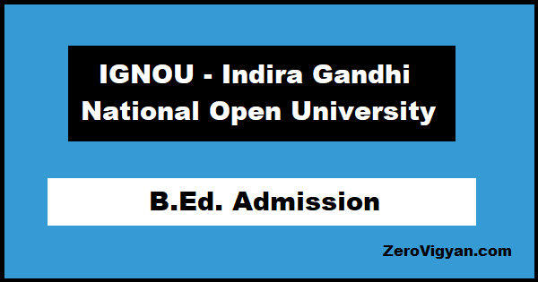 IGNOU B.Ed. Admission