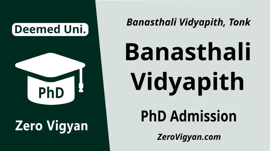 Banasthali Vidyapith PhD Admission