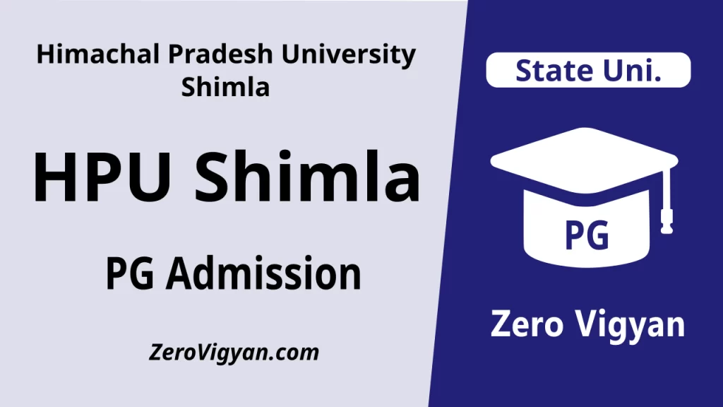 HPU Shimla PG Admission