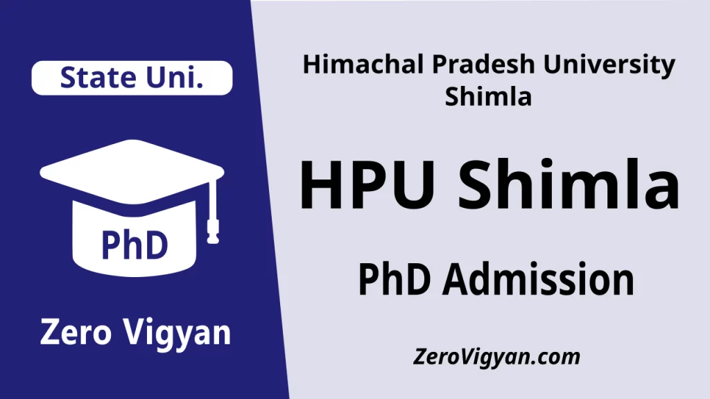 HPU Shimla PhD Admission