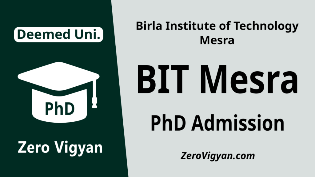 BIT Mesra PhD Admission