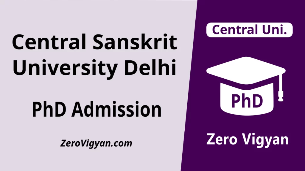 Central Sanskrit University PhD Admission