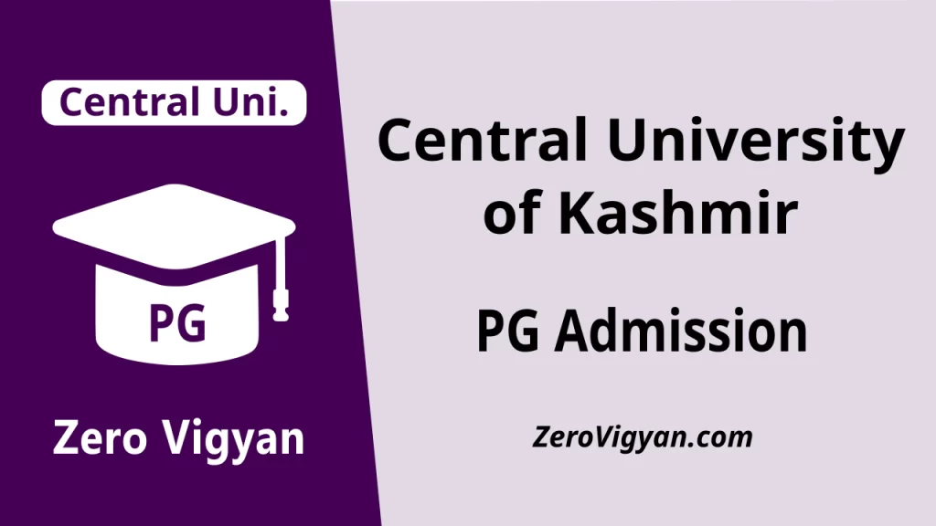 Central University of Kashmir PG Admission