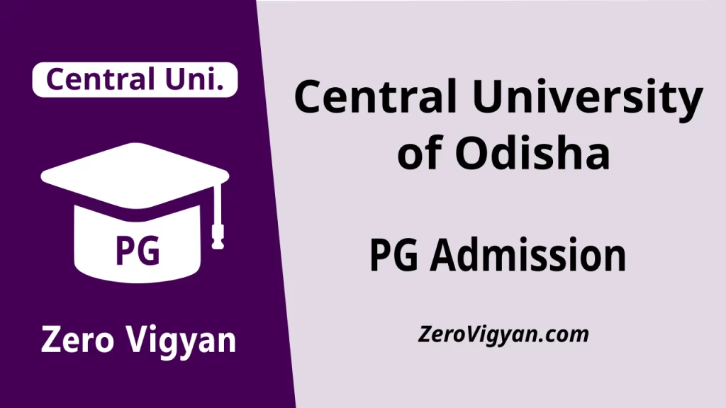 Central University of Odisha PG Admission