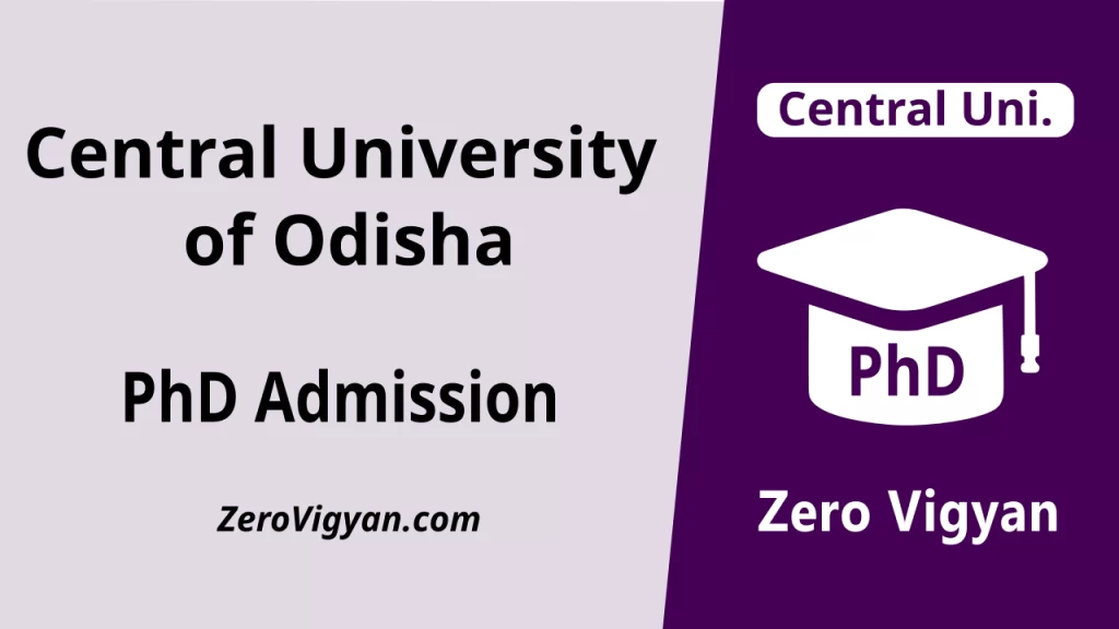 Central University of Odisha PhD Admission