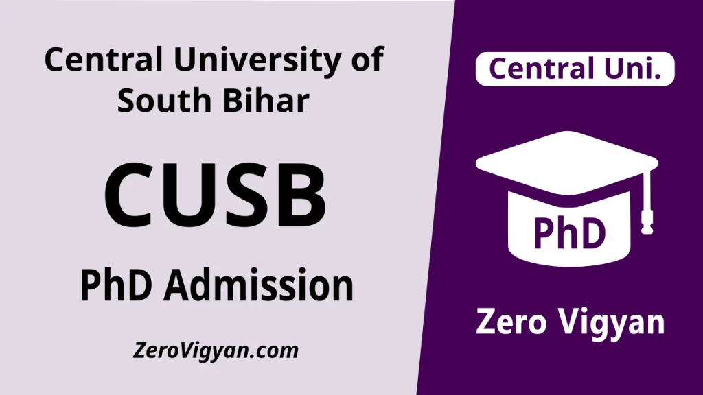 Central University of South Bihar PhD Admission