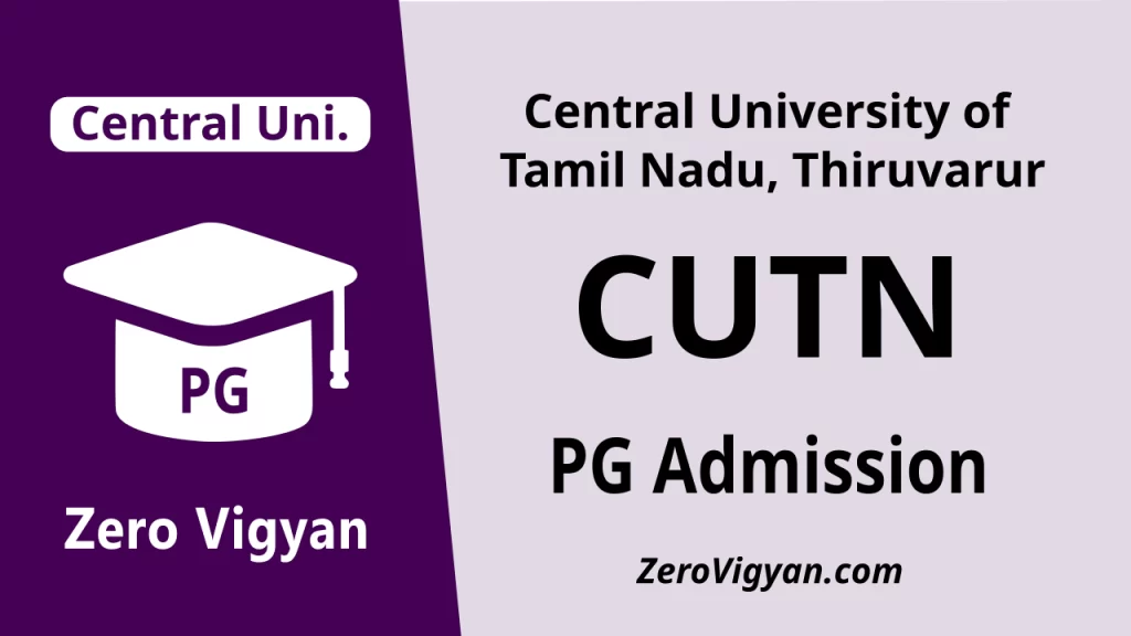 Central University of Tamil Nadu PG Admission