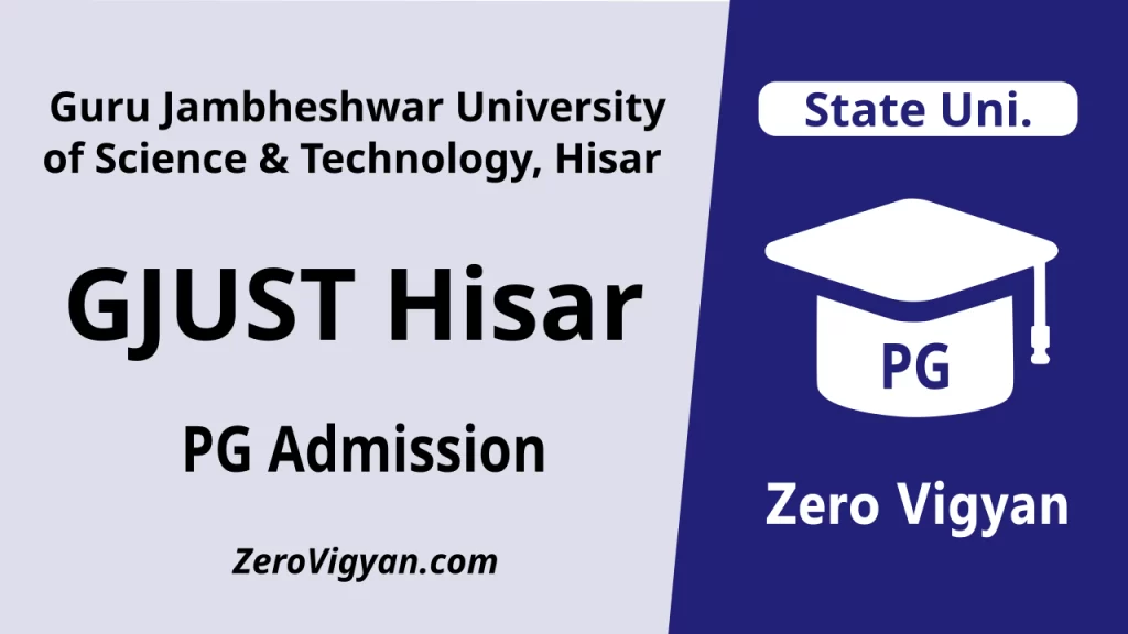 GJUST Hisar PG Admission