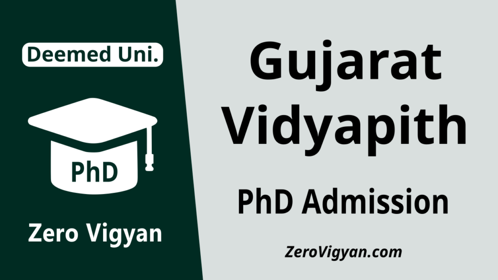 Gujarat Vidyapith PhD Admission