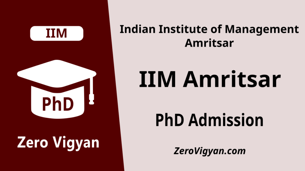 IIM Amritsar PhD Admission