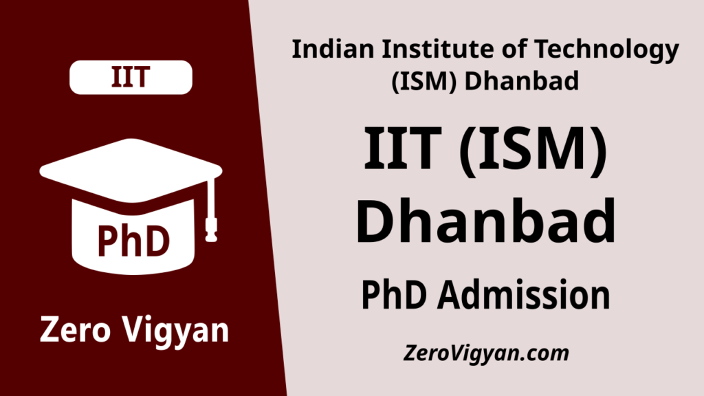 IIT ISM Dhanbad PhD Admission