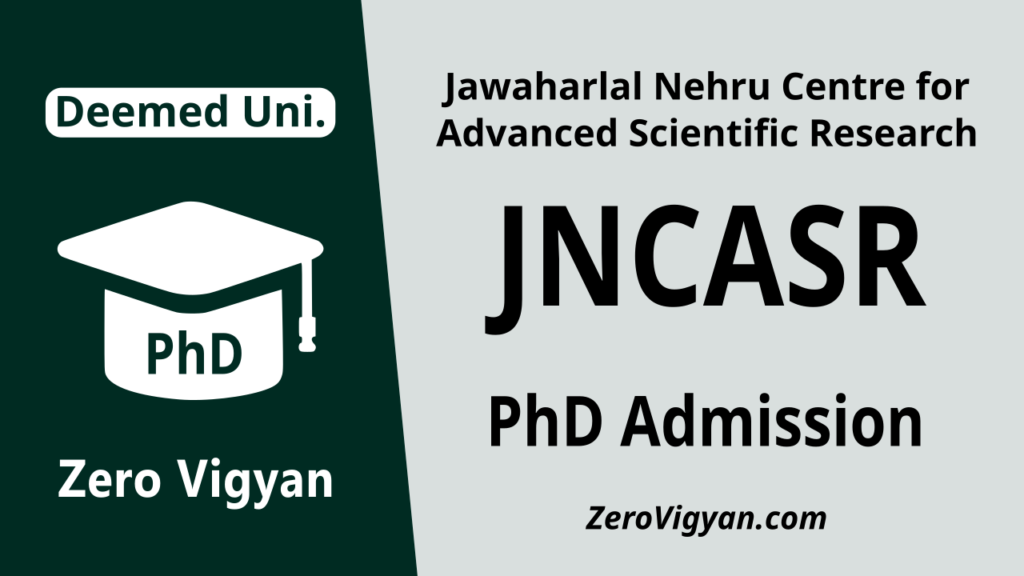 JNCASR PhD Admission
