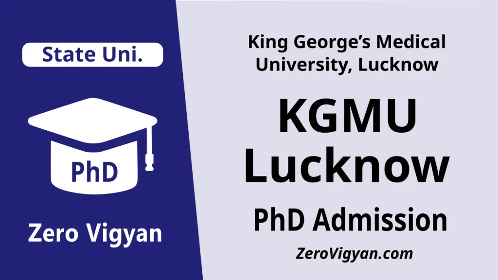 KGMU Lucknow PhD Admission