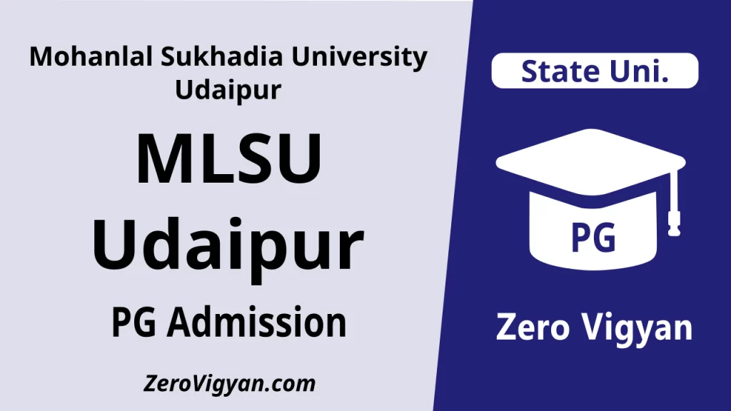 MLSU Udaipur PG Admission