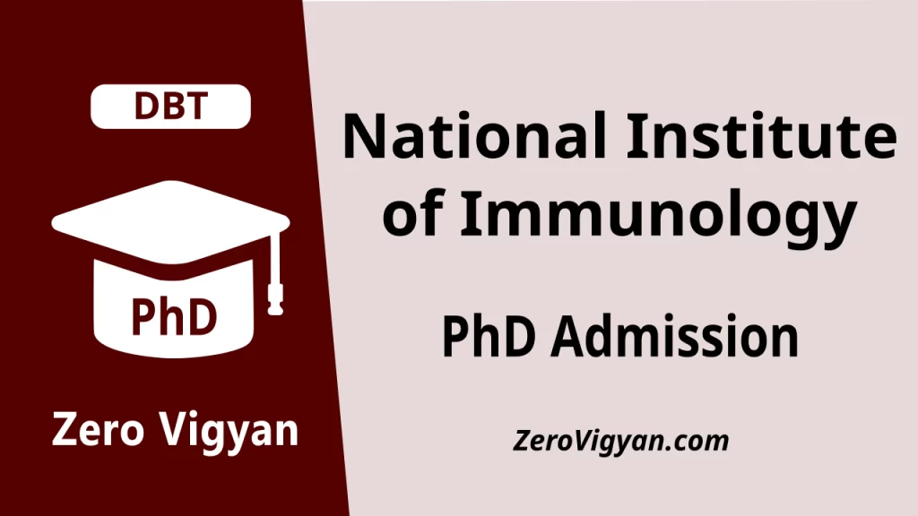 National Institute of Immunology PhD Admission