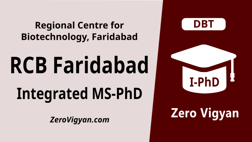 RCB Faridabad Integrated MS-PhD Admission