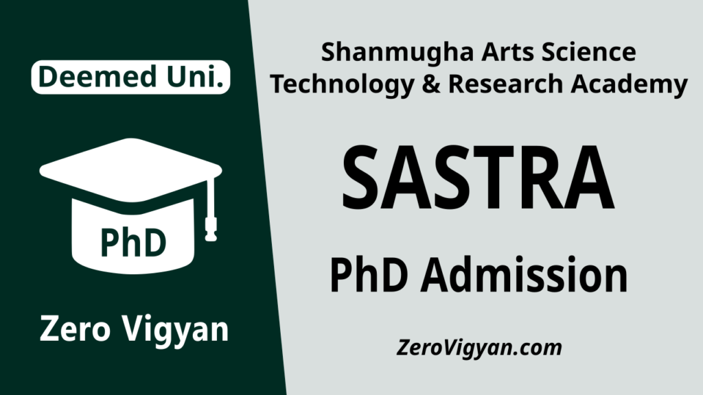 SASTRA PhD Admission