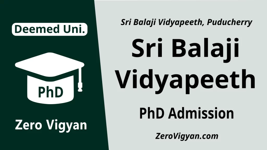 Sri Balaji Vidyapeeth PhD Admission