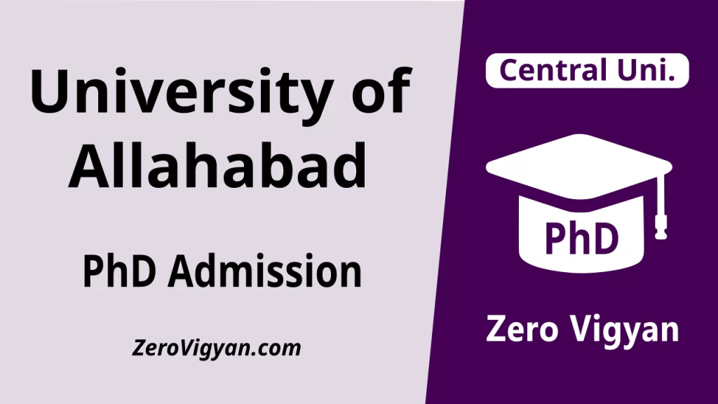 University of Allahabad PhD Admission