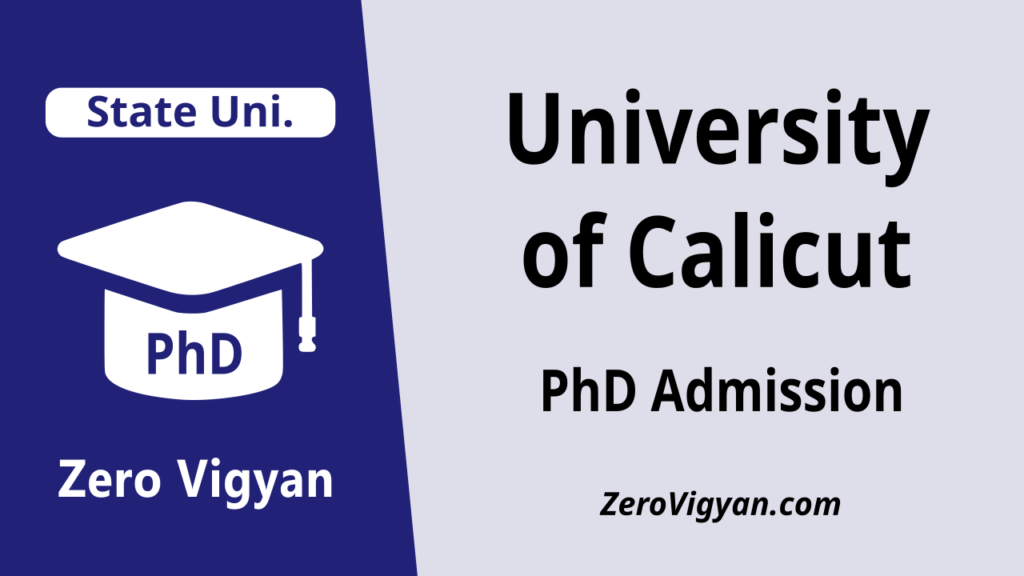 University of Calicut PhD Admission