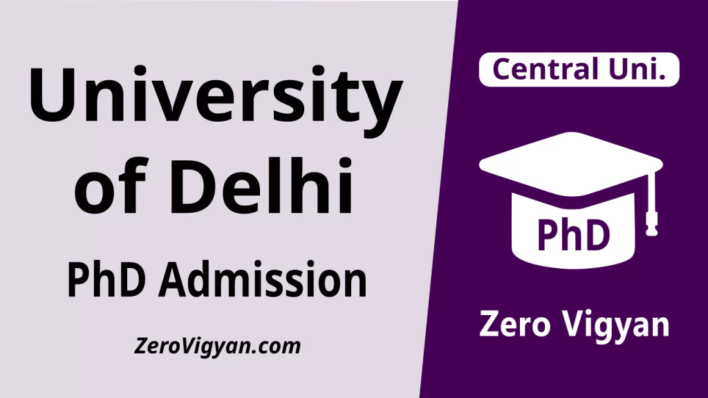 University of Delhi PhD Admission