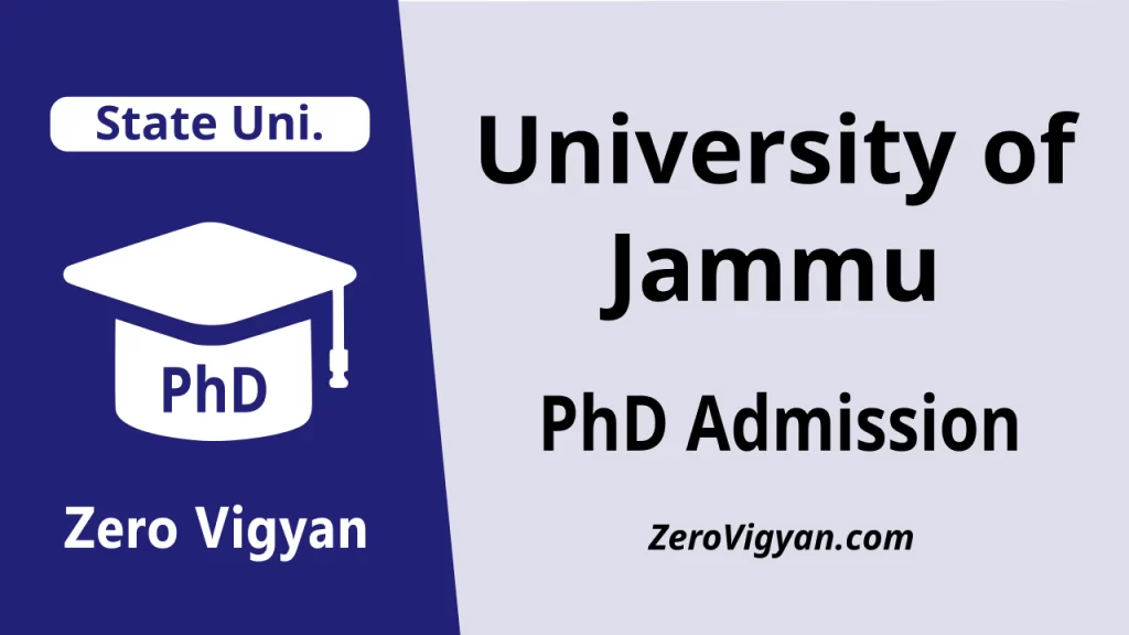 University of Jammu PhD Admission